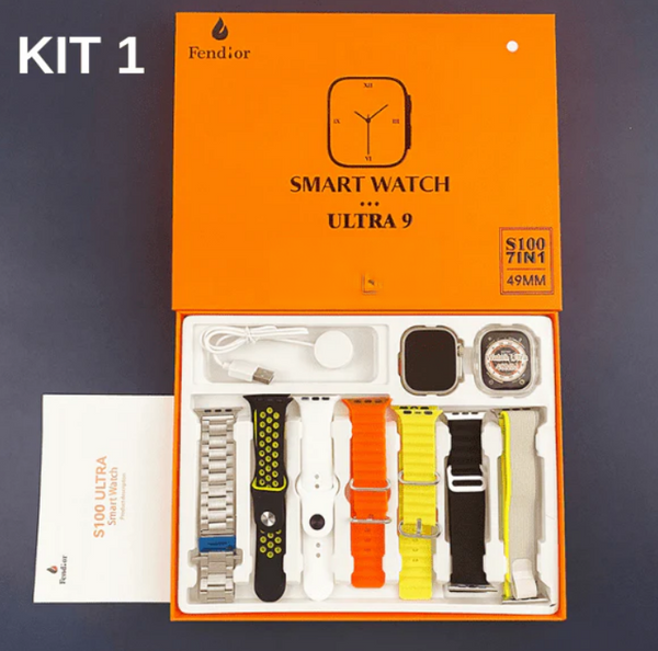 Kits: SmartWatch + 7 Pulseiras + Case [Serie 9 Ultra™]
