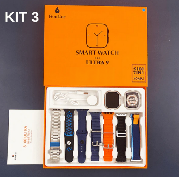 Kits: SmartWatch + 7 Pulseiras + Case [Serie 9 Ultra™]